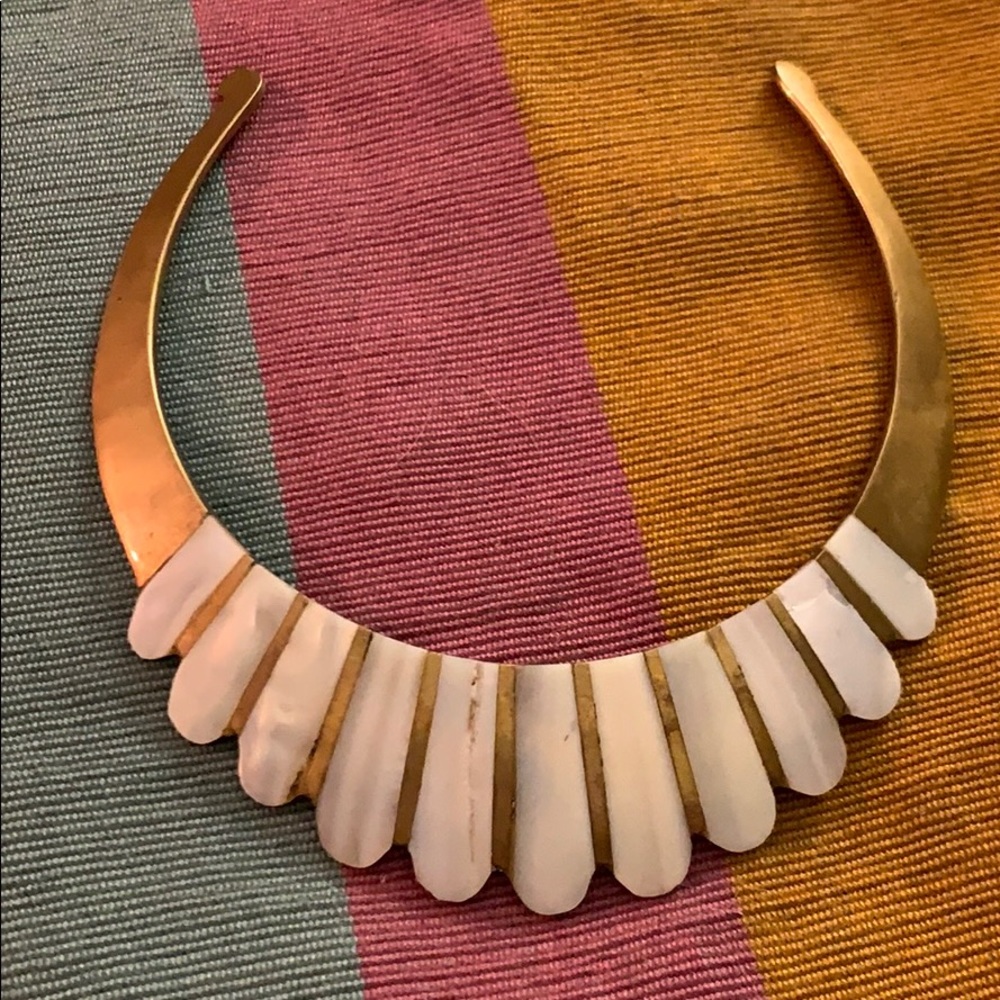 Gold and white choker